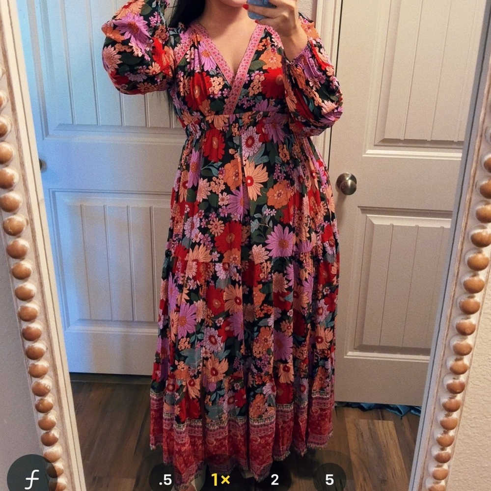 NWT Floral V-Neck Maxi Dress size 1X